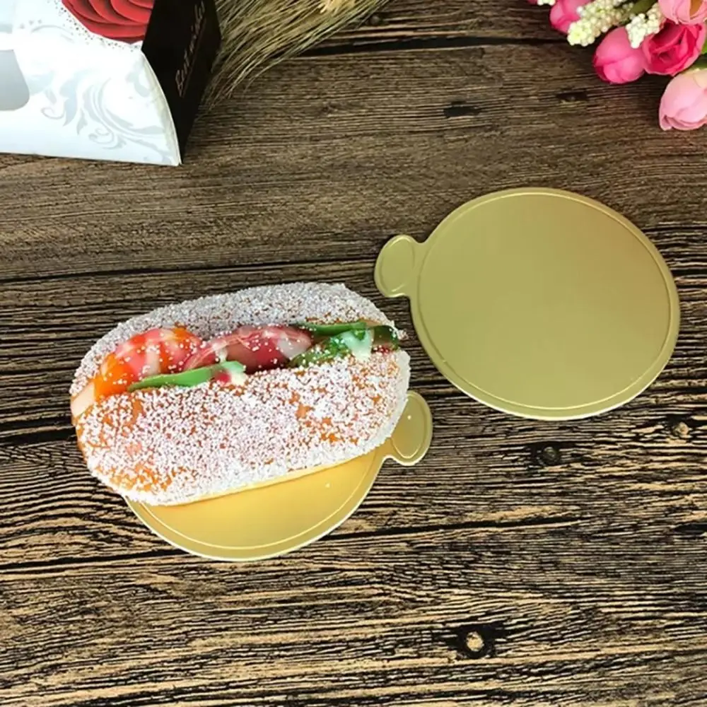 100Pcs New Pastries Display Tray Dessert Board Base Decorative Tools Disposable Mousse Mat Silver Paper Coaster Cake Cardboard