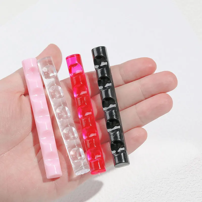 Organizador de soporte para cepillos de uñas de 5 rejillas, expositor de acrílico colorido para descanso de bolígrafos, soporte para herramientas de manicura 4