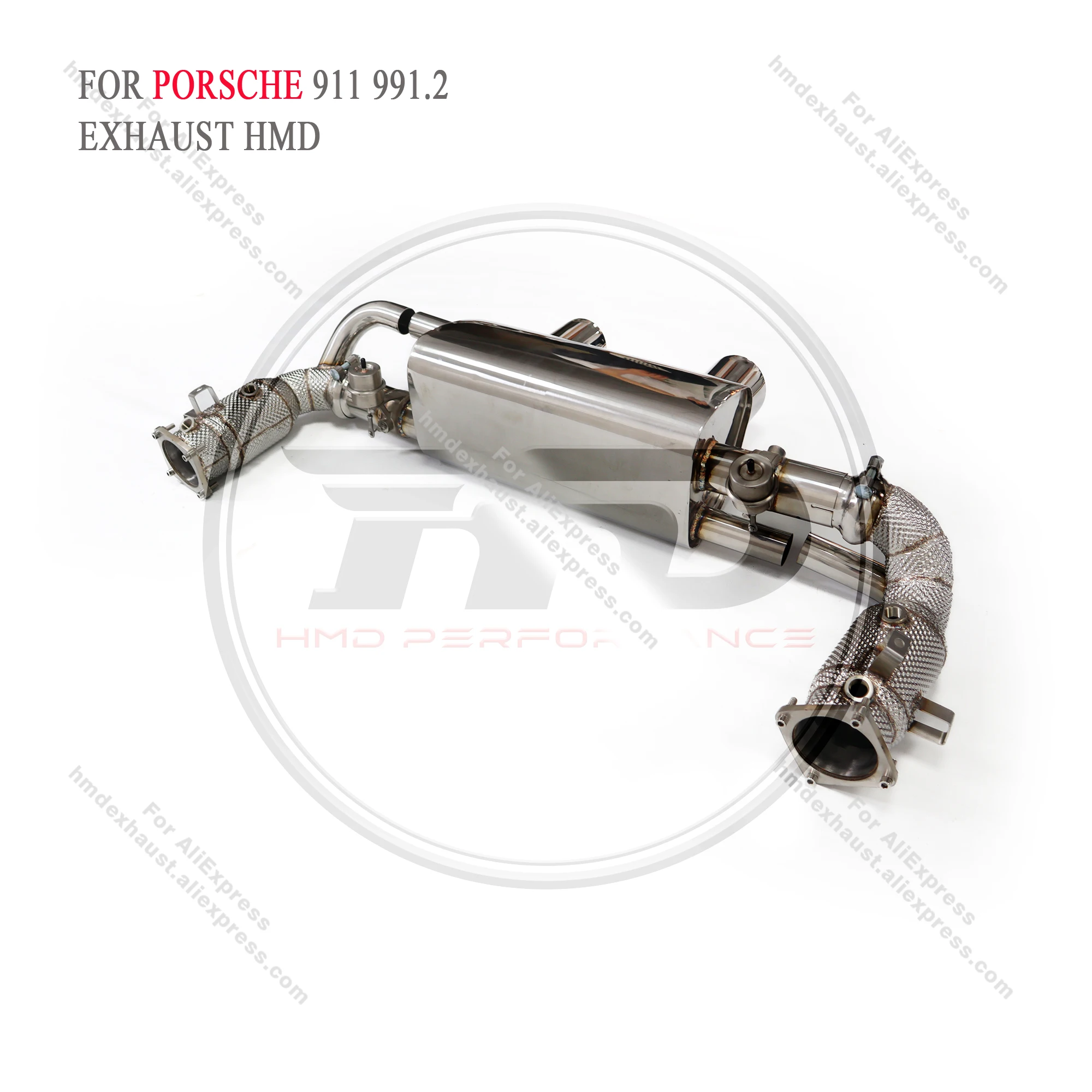 HMD Stainless Steel Exhaust System Performance Catback And Downpipe for Porsche 911 991.2 Carrera GTS 3.0T Valve Muffler