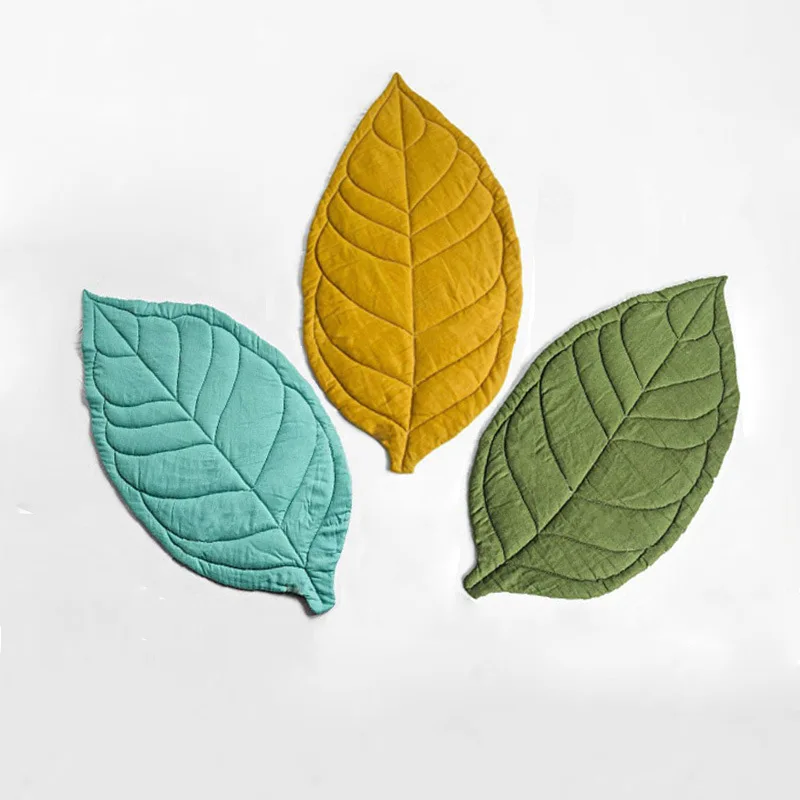 INS Nordic เด็ก Crawling Mat Maple Leaf เสื่อเด็กเสื่อชั้นผ้าฝ้ายเด็กเล่นพรมพรม Leaf เกม Pad หมอนผ้าห่ม