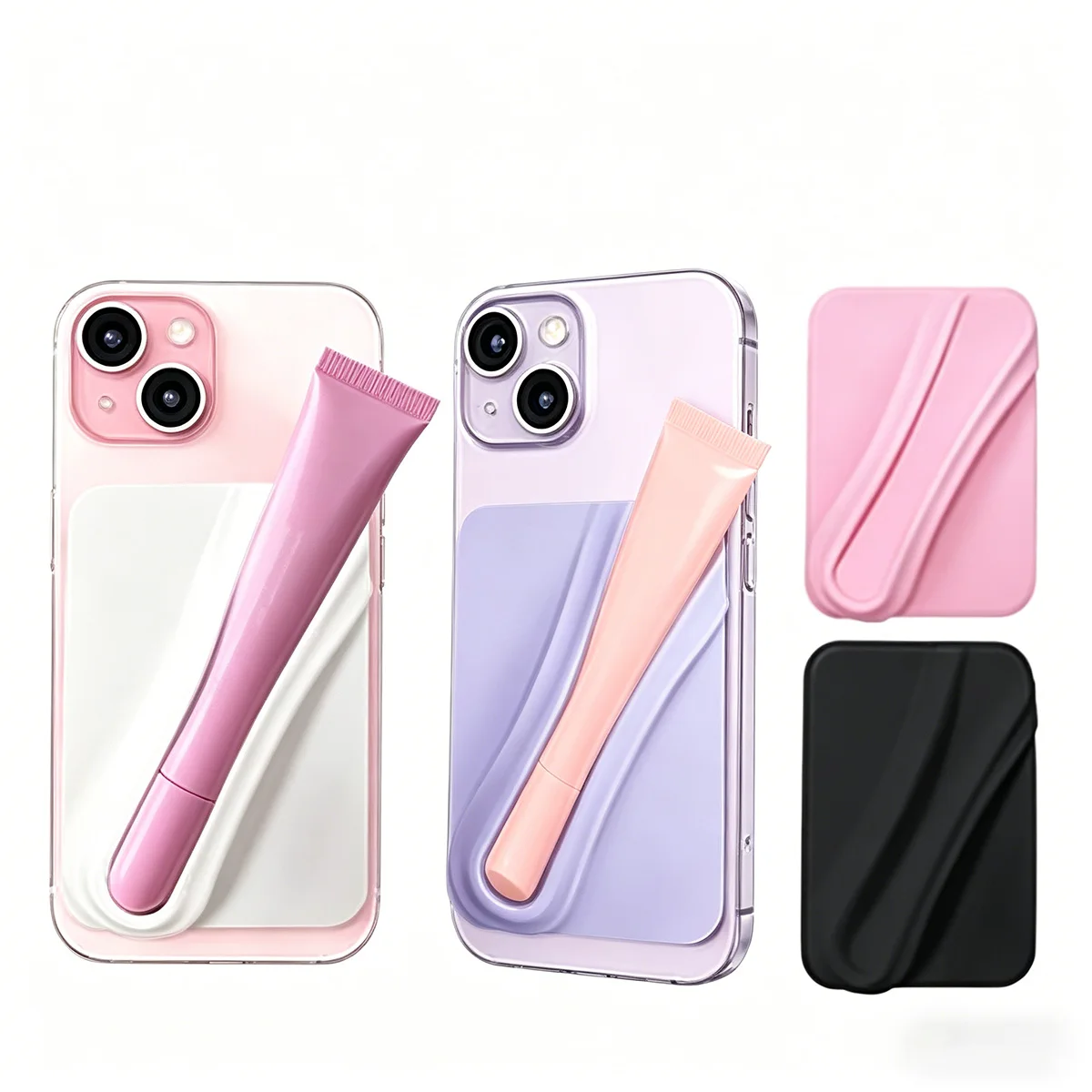 

Silicone Lip Balm Phone Holder, Portable Lipstick Holder on the Back of the Phone, Compatible with Most Smartphones