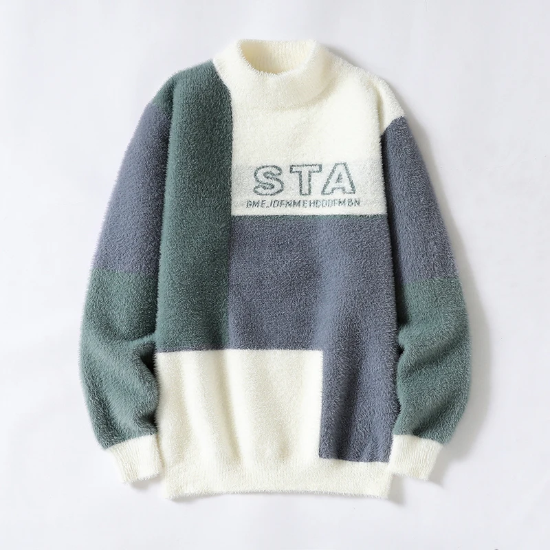 سترة للرجال ملابس للرجال ربيع الرجال قميص العرق البلوفرات ملابس الشارع الشهير متماسكة الخريف موضة Hombre الدافئة الصلبة الذكور