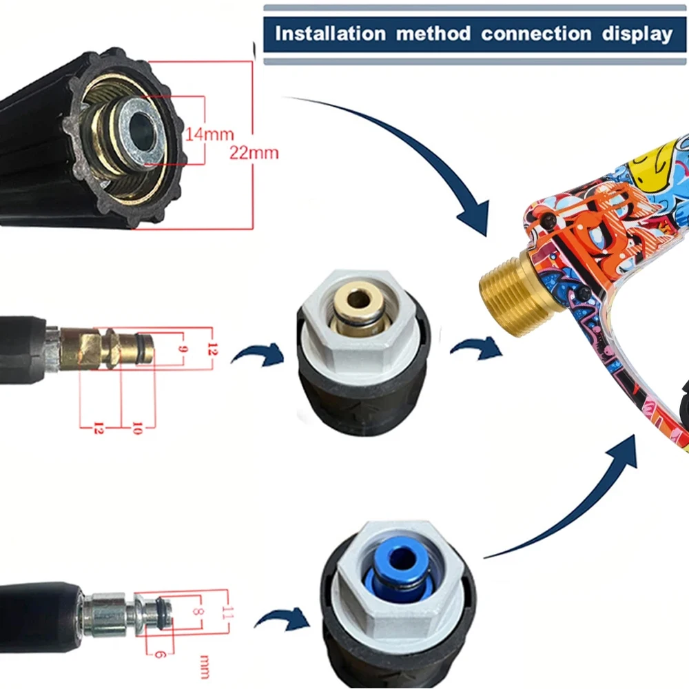 High Pressure Washer Water Gun for Car Cleaning Hose Connector for Karcher Nilfisk Parkside Bosch Lavor Quick Connector Nozzles