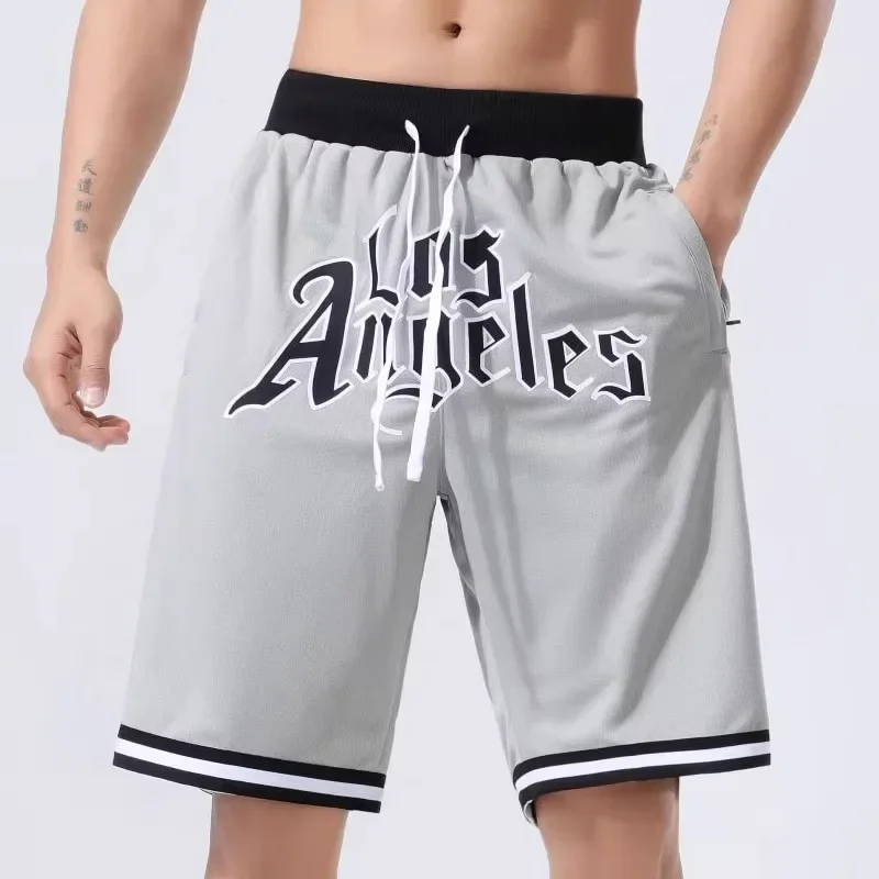 American Basketball Shorts Men Over-the-knee Ball Pants 3D Printed Loose Running Training Fitness Board Gym Short Pants Moto 6