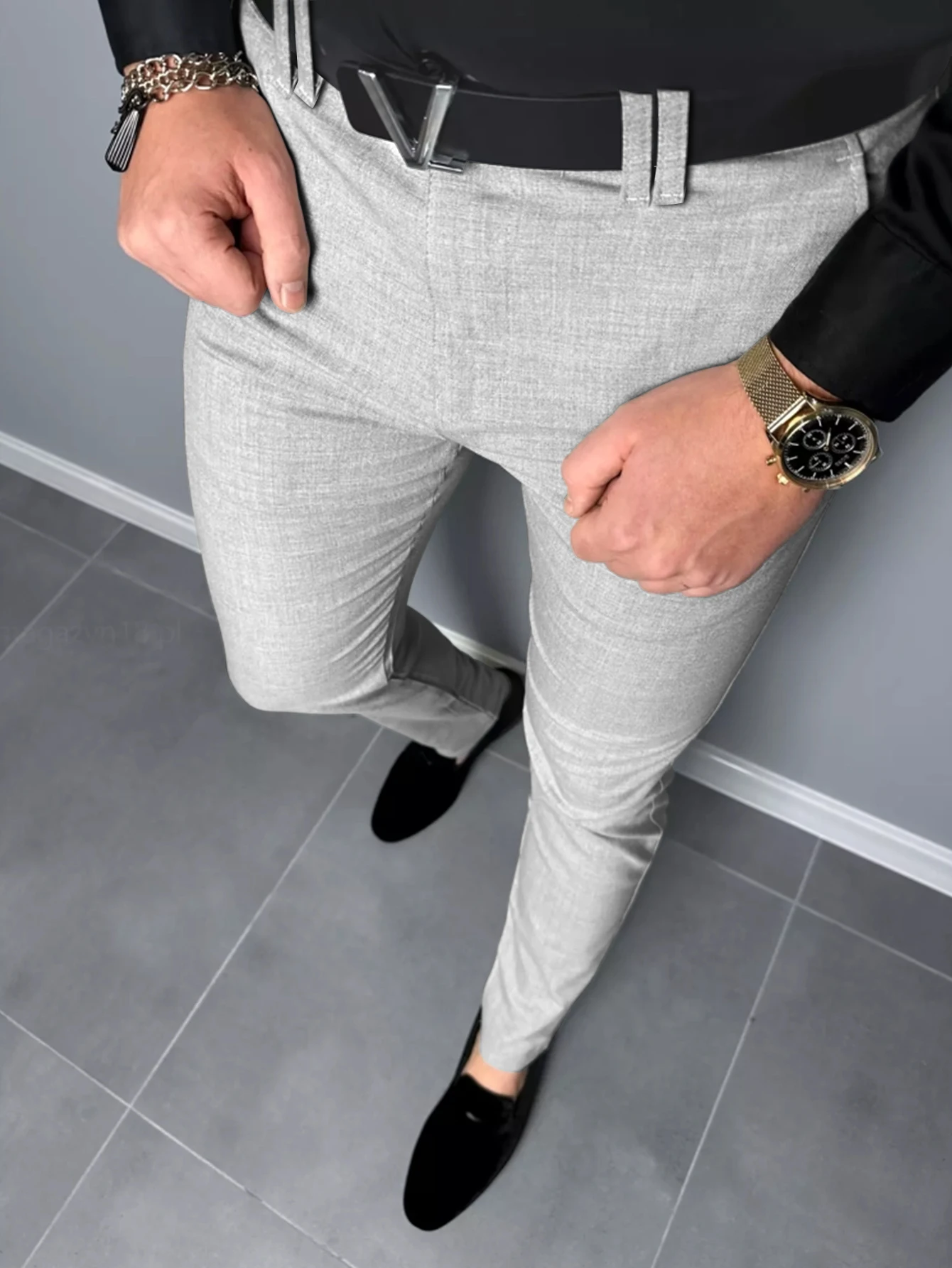 Calça de perna reta justa regular masculina, monocromática, confortável diária, casual, roupa de viagem