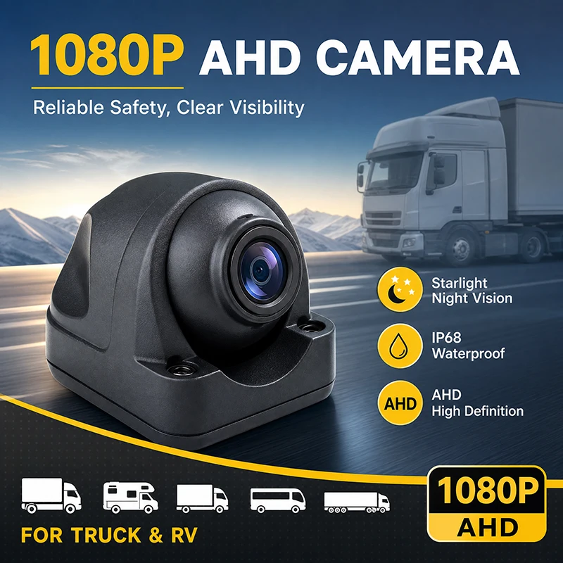 HD 1080 720P AHD Vehicle Mounted Car Camera Left Right Rear View For Truck Bus Harvester