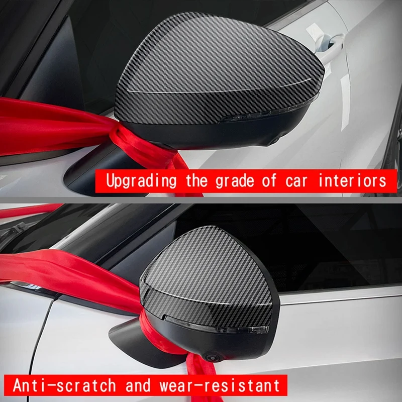 Rearview Mirror Cover Exterior Door Wing Cap For Mitsubishi Outlander 2022 + Side Mirror Cover