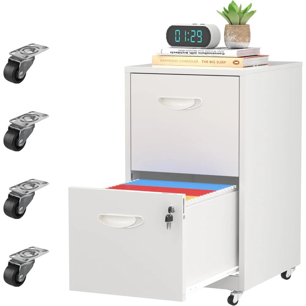 

2 Drawer Rolling File Cabinet with Lock,Filing Cabinets for Home Office,Two Drawer File Cabinet, Mobile Under Desk Cabinets,Blac
