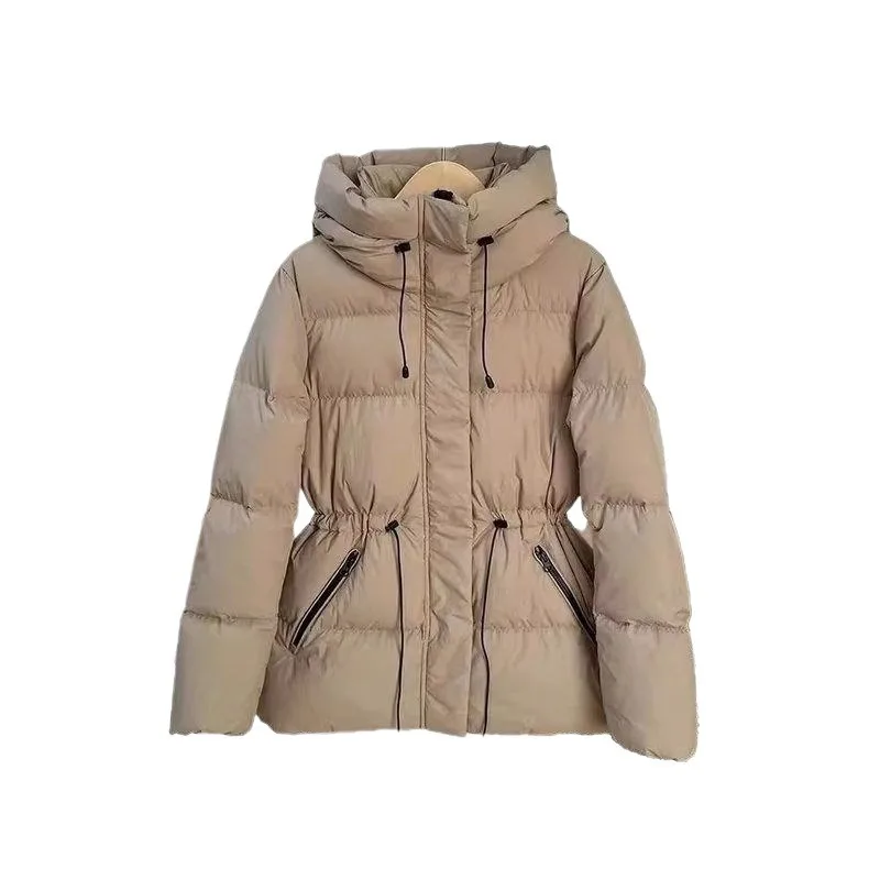 Women's Winter Tops Jacket Cotton Coat Hooded Waisted Mid-length Warm Warm Thickened Vintage Comfortable Leisure Designed Niche