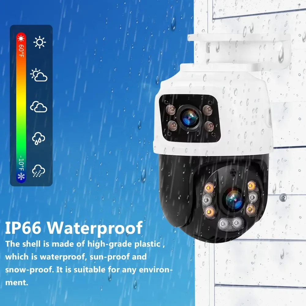 4K 8MP ICSee Xmeye عدسة مزدوجة POE PTZ IP كاميرا اتجاهين الصوت اللون للرؤية الليلية أمن الوطن فيديو CCTV كاميرا مراقبة