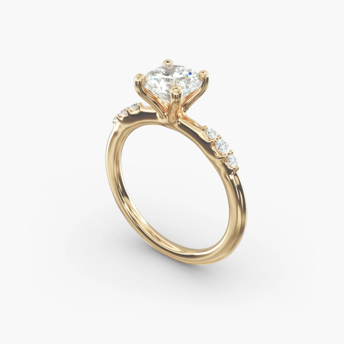 0.5-3.0ct Genuine Diamond Ring 9K/14K/18K Yellow Gold Brilliant Round Cut Lab Grown Diamond IGI Certified For Engagement