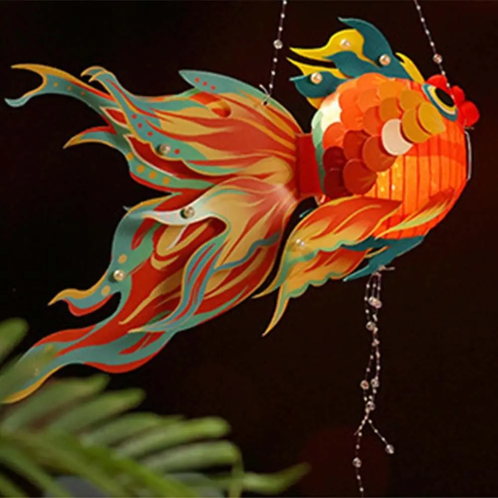 Portable Goldfish Goldfish Lantern Hanging Handmade Mid-Autumn Glow Lantern Three-dimensional Glowing Mid-Autumn Festival