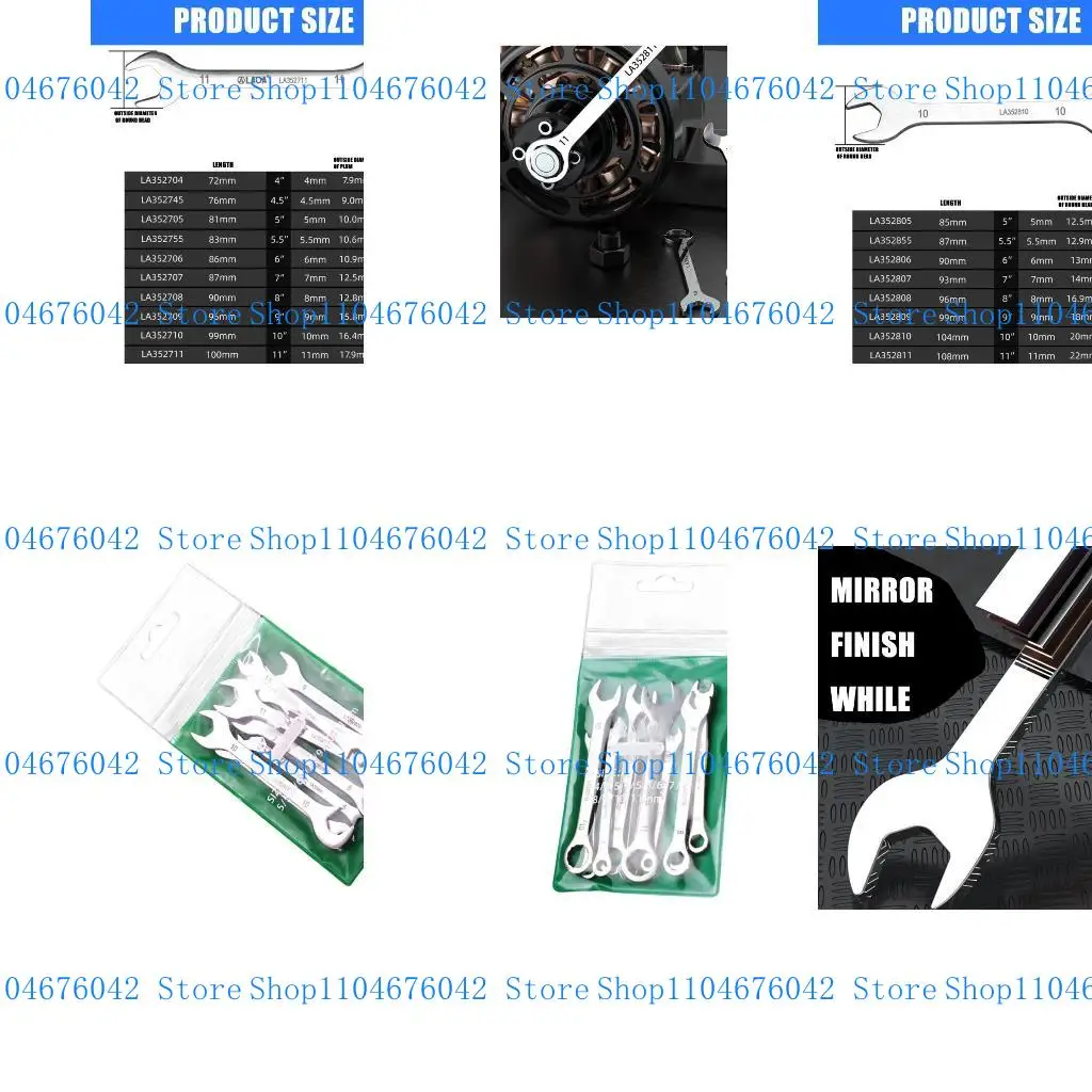 5asd 8/10 Piece Miniature Double Open End Wrench Set Furniture Assembly Spanner for Household Repairs and Outdoor Equipment