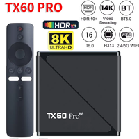 Android 24 Smart TV Box Allwinner H313 Quad Core 2.4G&5G Dual WiFi6 Media Player Set Top Box 14K 16G 256G Digital Voice Remote
