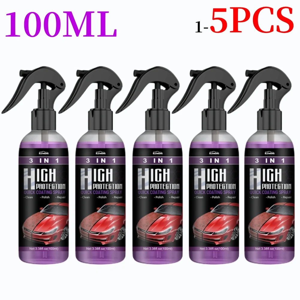 3 In 1 Hoge Bescherming Snelle Keramische Coating Nano Spray Auto Coating Wax Polijsten Spray Plastic Verversen Snel Fijne Kras Reparatie