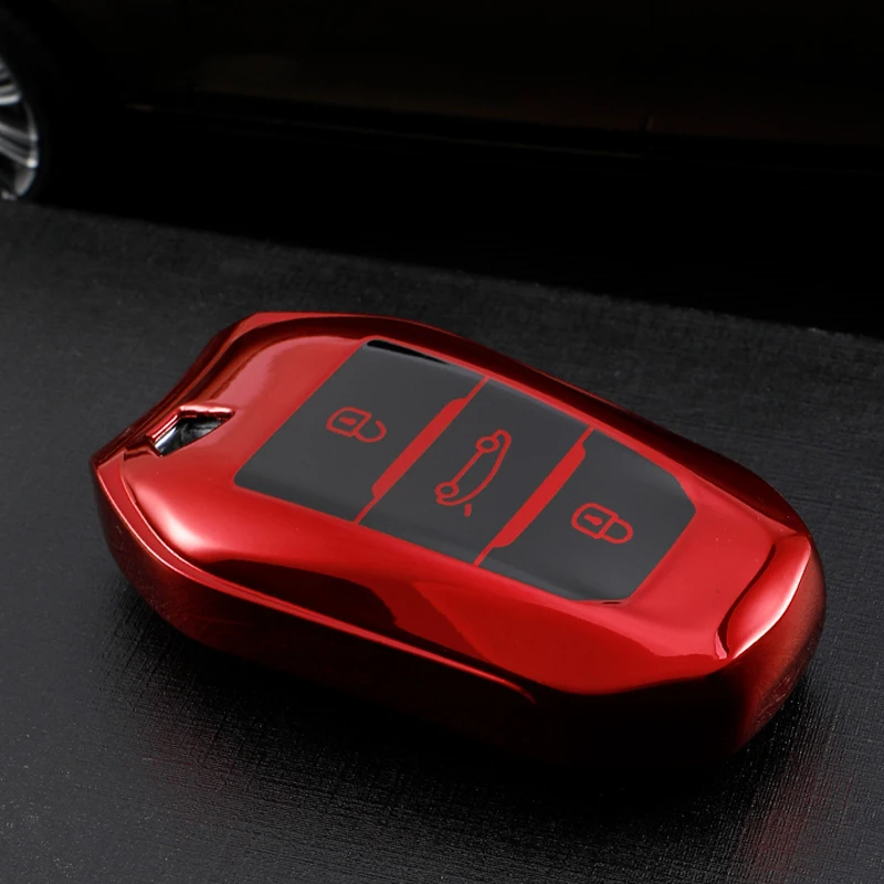 Soft TPU Car Key Case Cover For Peugeot 308 408 508 2008 3008 4008 5008 For Citroen C4 C6 C3-XR Shell Fob Holder Accessories