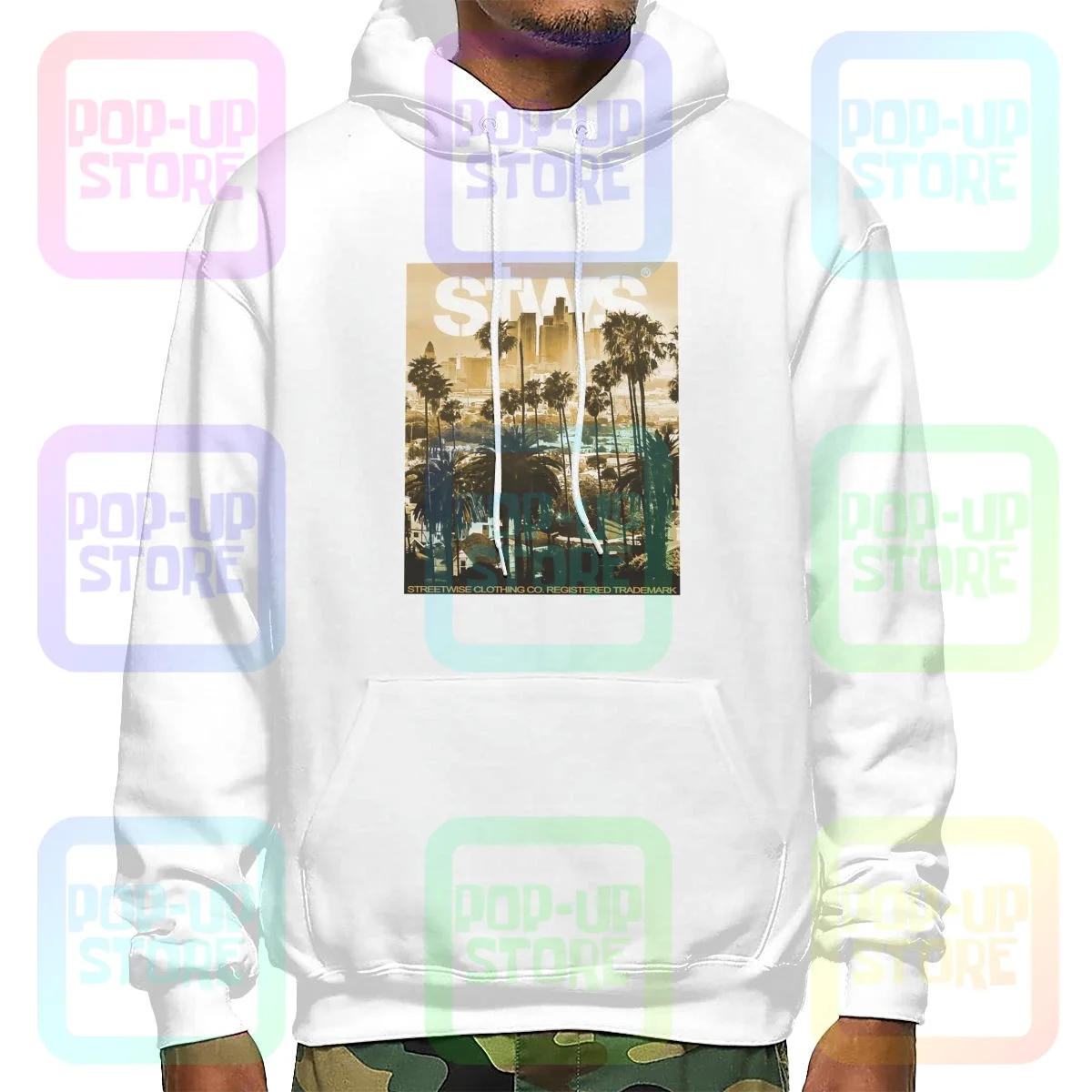 Streetwise Jungle Los Angeles Palm Hoodie Sweatshirts Hoodies Top Cotton Splicing Hot Selling