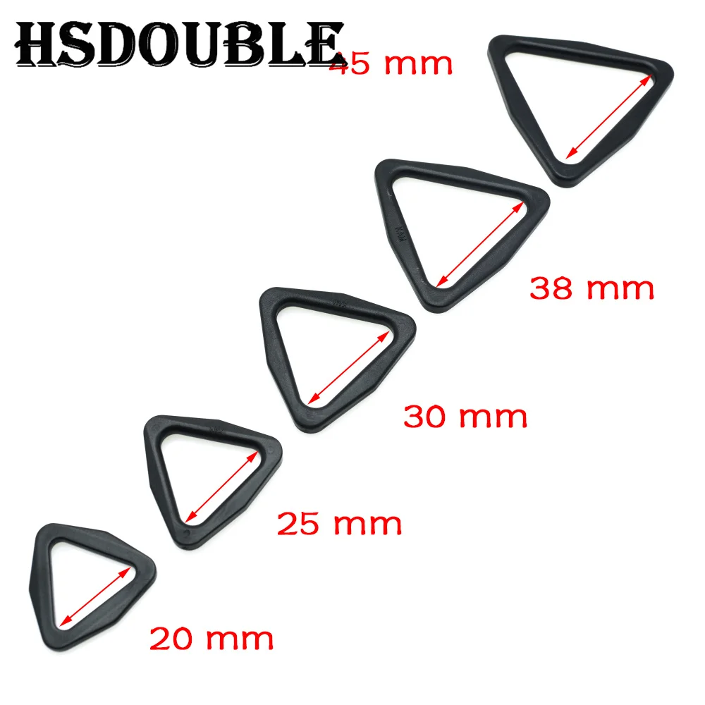 20mm 25mm 30mm 38mm 45mm Webbing Plastic Triangle buckle Slider Adjust Buckle for Backpack Straps Triangle belt buckle