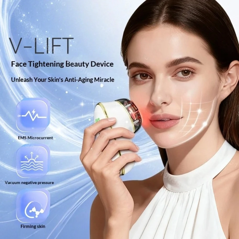 Masajeador facial de microcorriente Ems, dispositivo de belleza facial de elevación de alta frecuencia, terapia Led de 7 colores para levantamiento y reafirmar la piel