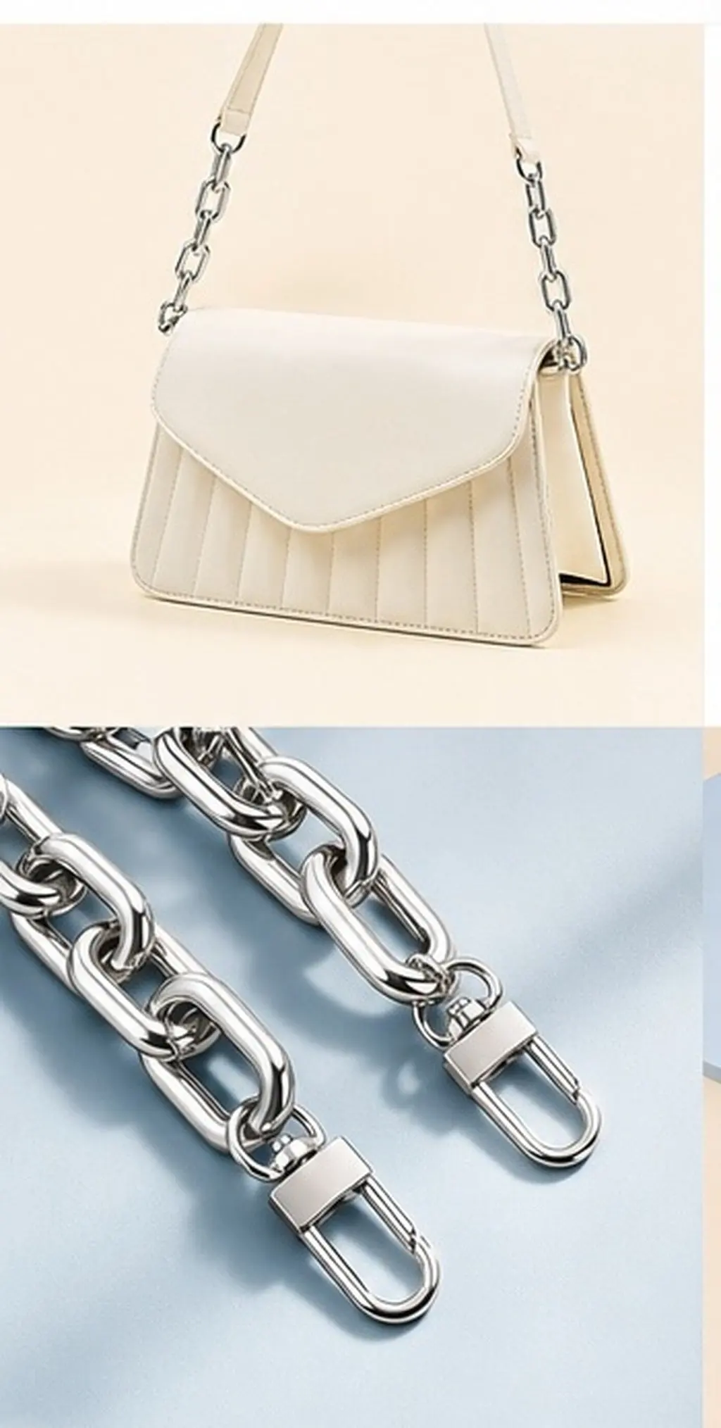 Gold Silver Acrylic Purse Chain Strap for Handbag Crossbody Bag Clutch Wallet Easy Install Removable Buckle Chain