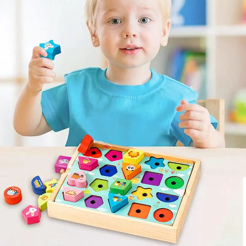 Brinquedos educativos de madeira para crianças pré-escolares, coordenação ocular, brinquedos de matemática, cognitivos, montessori