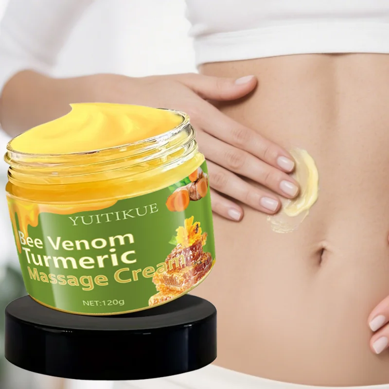 120g Bee Venom Kurkuma-Massagecreme – Geeignet für alle, schlimmert und spendet der Haut, sperrt die Feuchtigkeit, hinterlässt den Ski