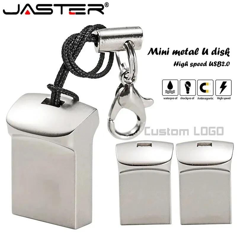 JASTER Super Mini Metal USB Flash Drives 64GB Creative Business Gifts Memory Stick Black Pen Drive 32GB Silver Pendrive 16GB