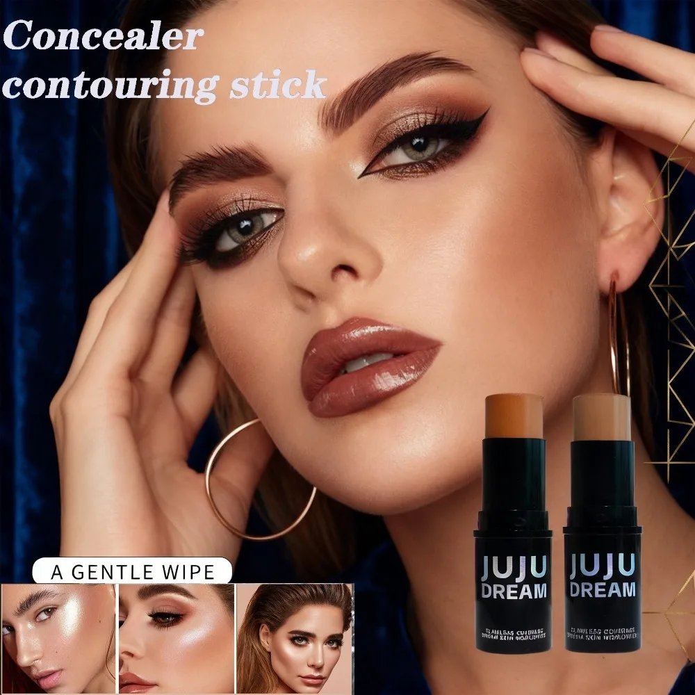 عصا هايلايتر للوجه متعددة الأغراض، كريم أحمر الخدود الطبيعي، خافي عيوب البشرة، مكياج سهل المزج لهدايا الأعياد #1