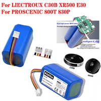 NEW 12800mAh 18650 li-ion battery For LIECTROUX C30B XR500 E30 For PROSCENIC 800T 830P 820P 820T 820S Robot Vacuum Cleaner