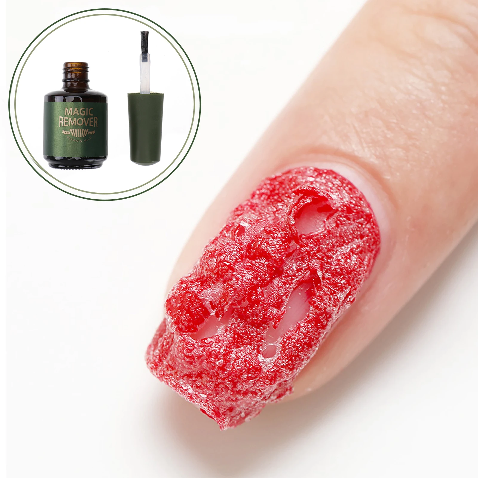 Soak Off Gel-Nagellackentferner, Nagelentferner mit Bürste für den schnellen Heimgebrauch, sicher für Nägel und Haut, mühelose Gelentfernung