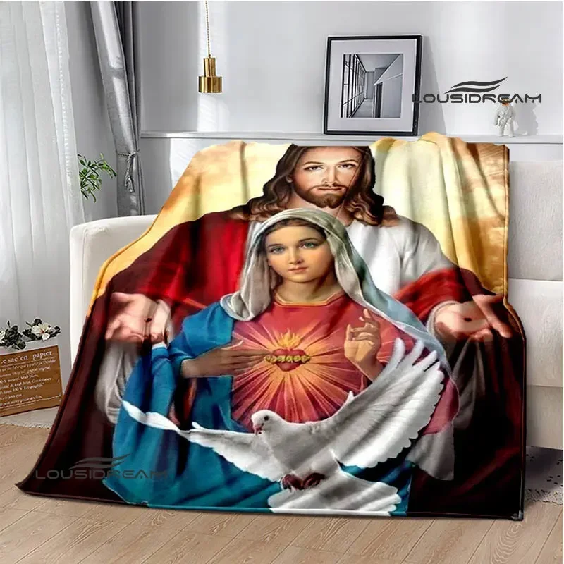 Virgin Mary Faith Print Blanket Flannel Soft Comfort Blanket Home Travel Blanket Kids Warm Blanket picnic blanket birthday gift