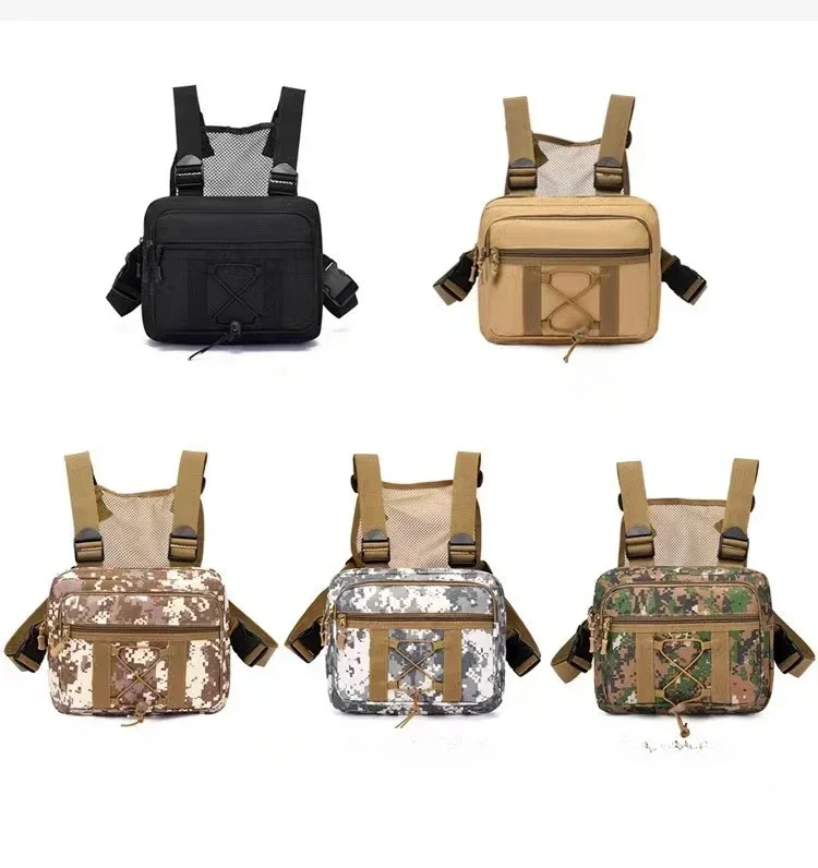 Men Molle Shoulder Bag Anti-Theft Oxford Molle Shoulder Vest Bags Safe Multifunctional Portable Lightweight for Outdoor Camping