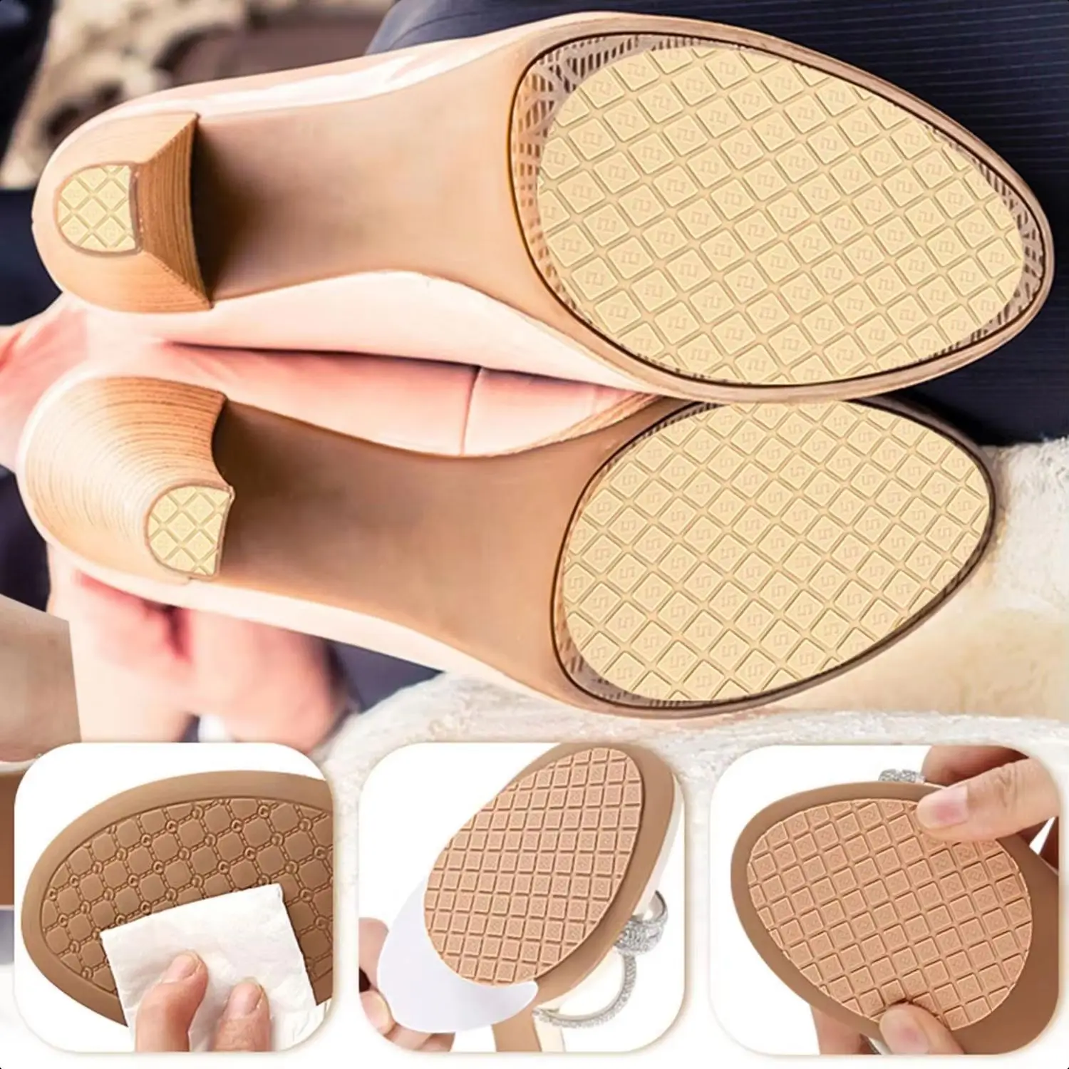 

1 Pair Shoe Soles Patch High Heel Soles Protector Forefoot Pads Anti-slip Sticker Shoe Bottom Patch Shoes Repair Accessories