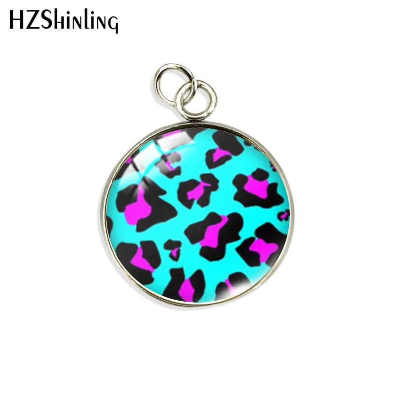 2023 Newm Arrival Fashion Colorful Leopard Print Jewelry Round Glass Dome Pendant Handmade 14mm 20mm Charms Pendants