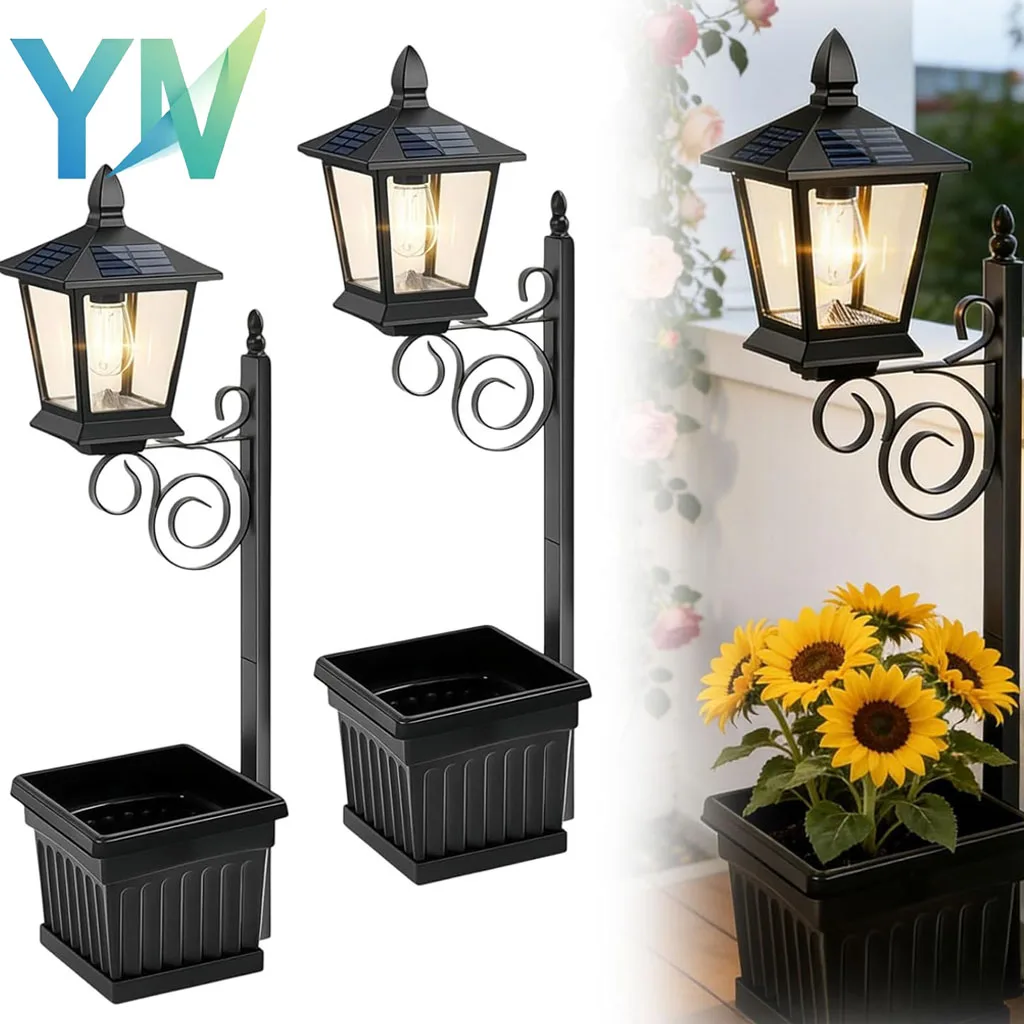 

Dual Use Solar Flower Pot Light Waterproof Outdoor Decorative for Garden Patio Porch Pathway Walkway Yard Deck Landscape Home