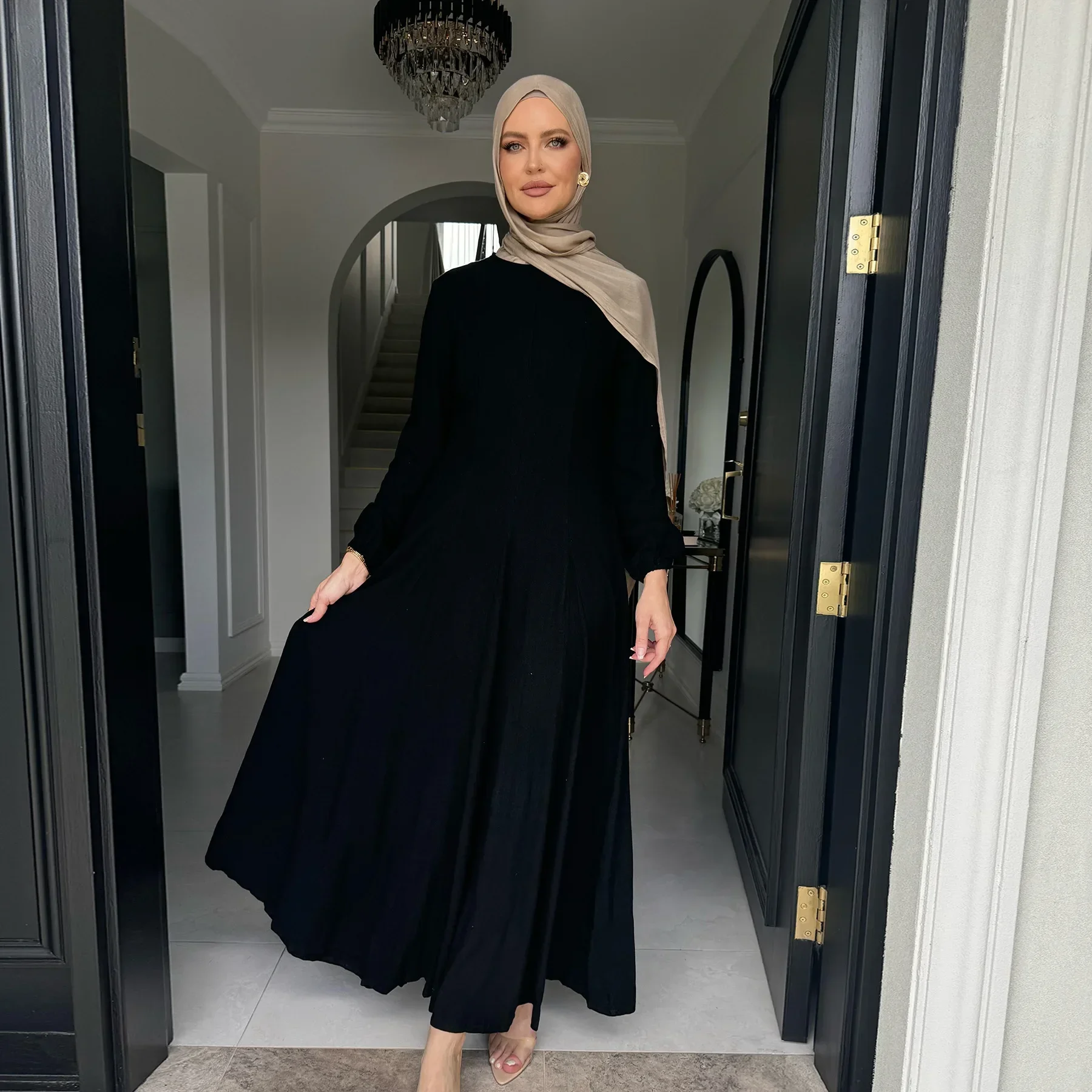 

Muslim Abaya Women Dresses Solid Slim Jalabiya Eid 2025 Ramadan Morocco Islam Vestidos Largos Arab Long Robe Dubai Abayas Kaftan
