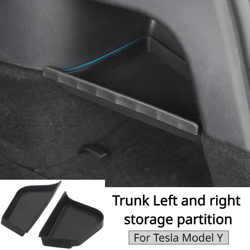 Trunk Storage Partition for Tesla Model Y Left and Right Upper Storage Partition Plate Cover TPE Tidying Car Interior Accessorie