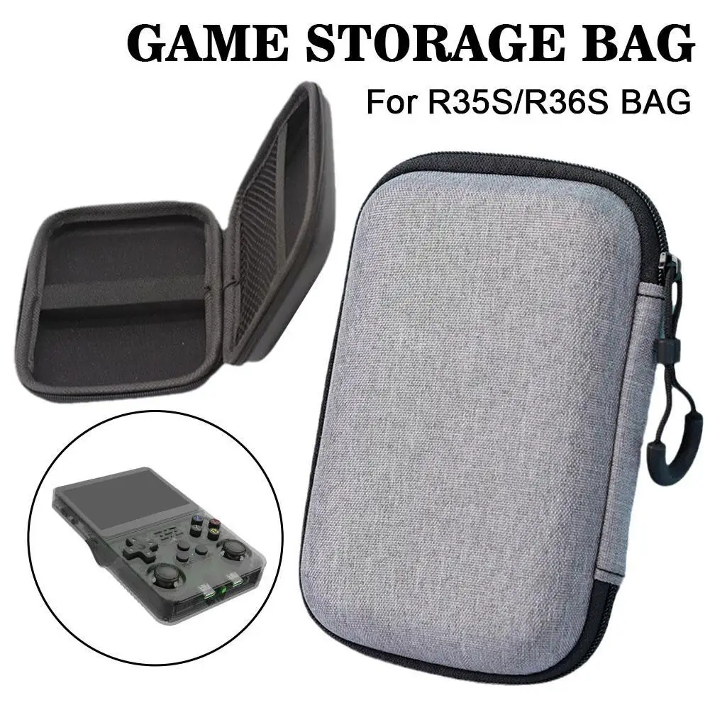 For R36S/R35S Game Console Storage Box EVA Portable Mini Bag For R36S / R35S Protective Bag Carrying Case Black/Gray