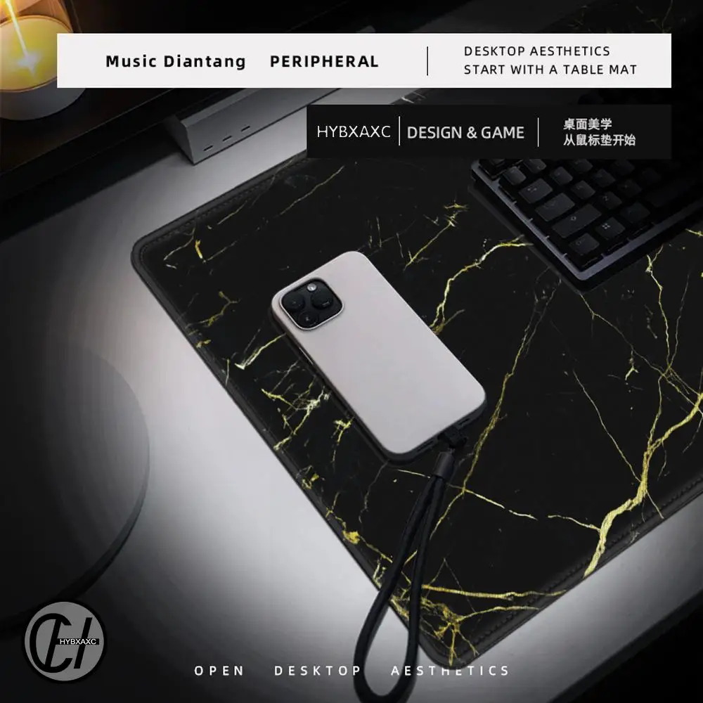 1200x600 Black Gray Marble Pattern Large Mouse Pad Gamer Computer Keyboard Non-Slip Rubber Table Mat Gaming Laptop Desk Accessor