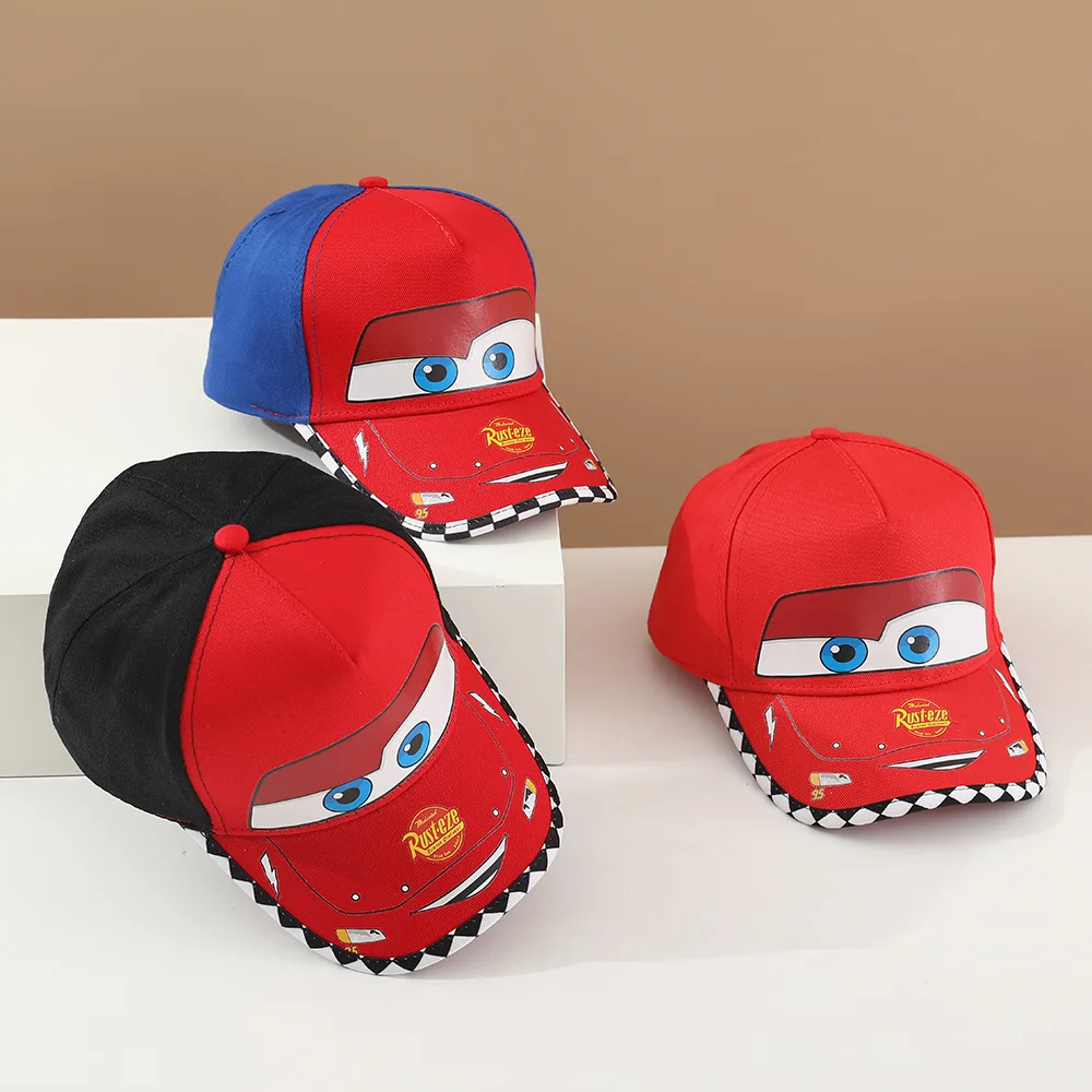 Disney Anime Cars Figure Baseball Cap Korean Style Hat For Boys Girls Trendy Outdoor Children's Hip Hop Snapback Sun Cap