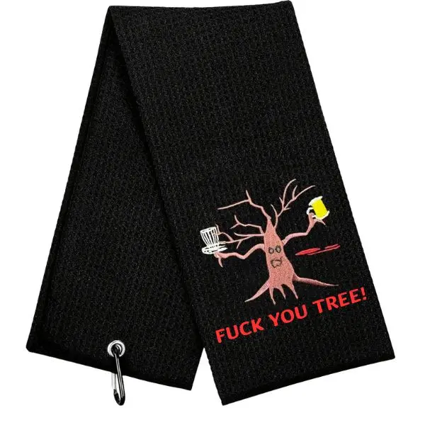 Disc Golf Towel Large Size Super Absorbent QuickDry for Quick Cleaning Machine Washable Fits Any Golf Bag Funny Embroidered