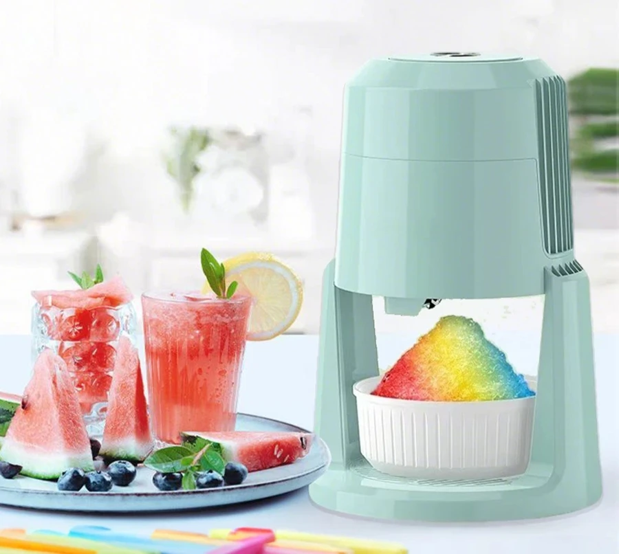 ماكينة حلاقة الثلج الأوتوماتيكية 220 فولت ماكينة حلاقة الثلج الكهربائية المنزلية الصغيرة سرعتين ماكينة حلاقة الثلج القابلة للتعديل كسارة الجليد