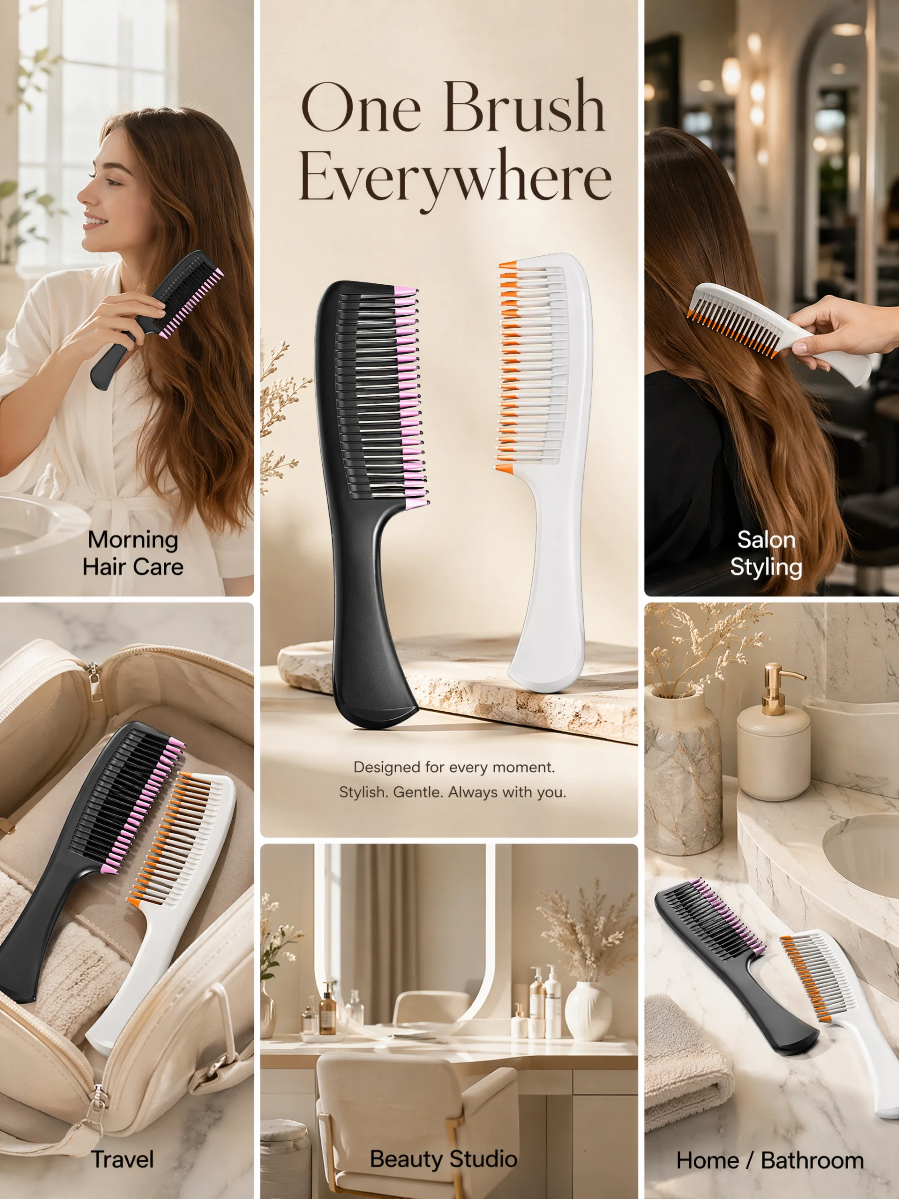 Elite Paddle Hair Brush – Gentle Detangling & Scalp Massage S196570b31689454ea741850c07cf0a4fJ
