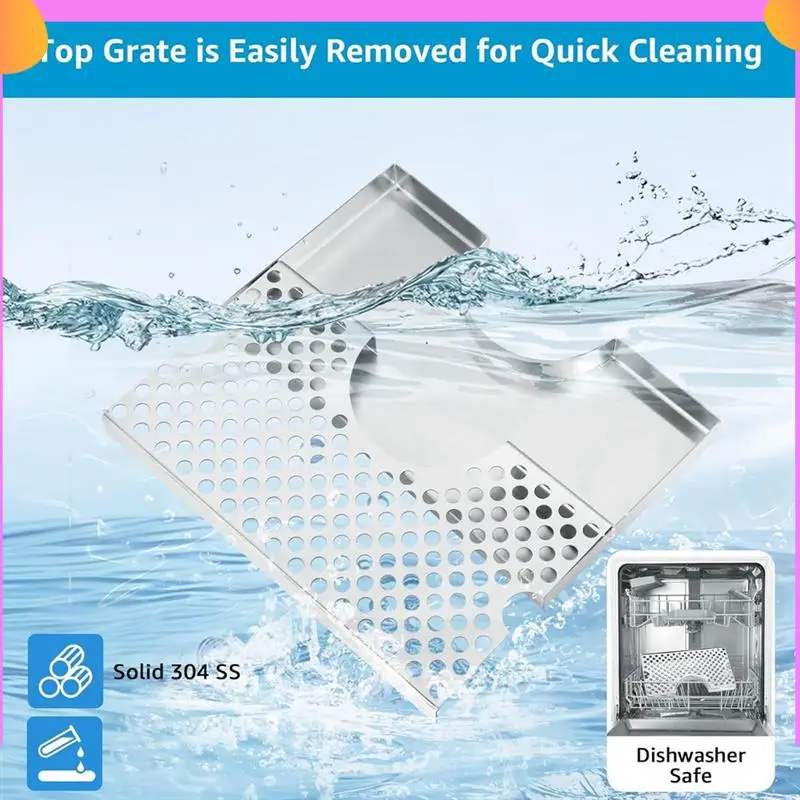 

A23P Beer Drip Tray For Kegerator, Stainless Steel Kegerator Drip Tray Beer Drip Tray For Beer Tap Cutout Kegerator