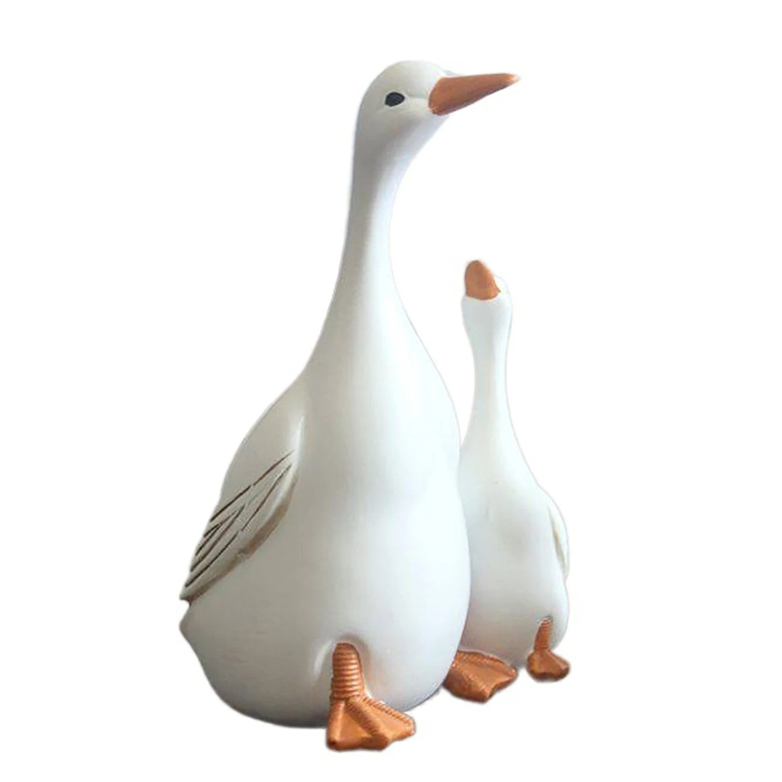 Divertido pato lindo estatua de resina madre e hijo pato decoración para la decoración del hogar