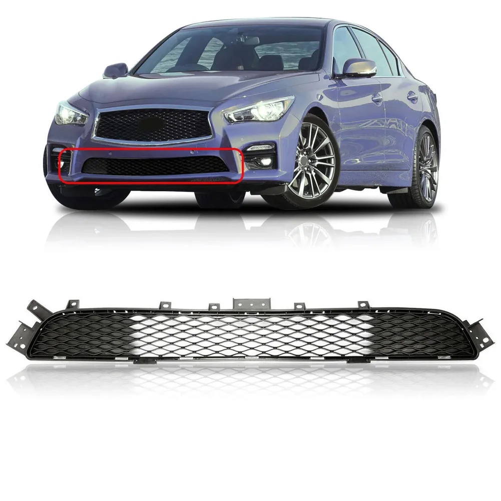 Car Front Bumper Cover Lower Grille Cover Front Bumper Grille Replacement Compatible For 2014-2017 Infiniti Q50 Sport Model