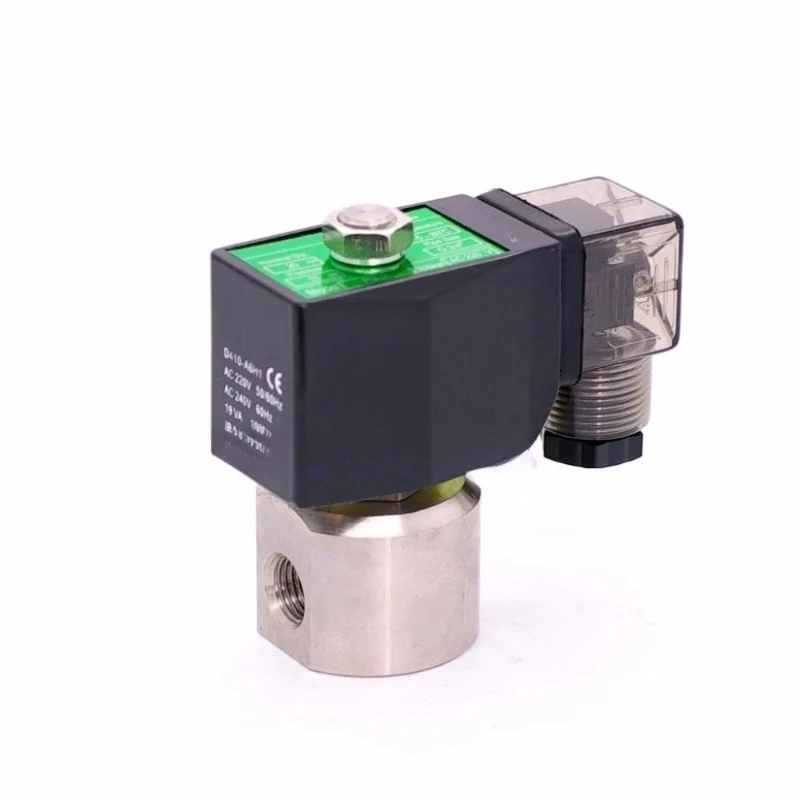

2-Way Normally Closed High Pressure Solenoid Valve, 100/200 Bar, 1/4" BSP Thread, 1.2/2mm Orifice, Stainless Steel Body