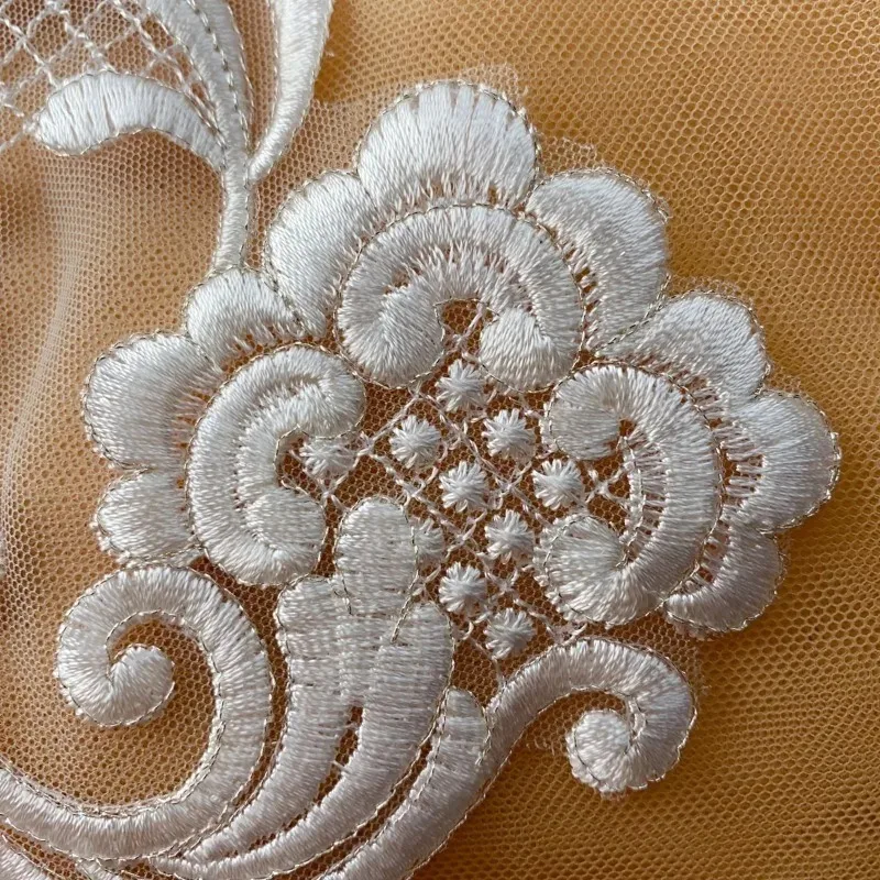 1-2 قطعة، خيط قطني أبيض عالي الجودة وخيط فضي، إكسسوارات طرحة زفاف مصنوعة يدويًا، إكسسوارات الملابس #3