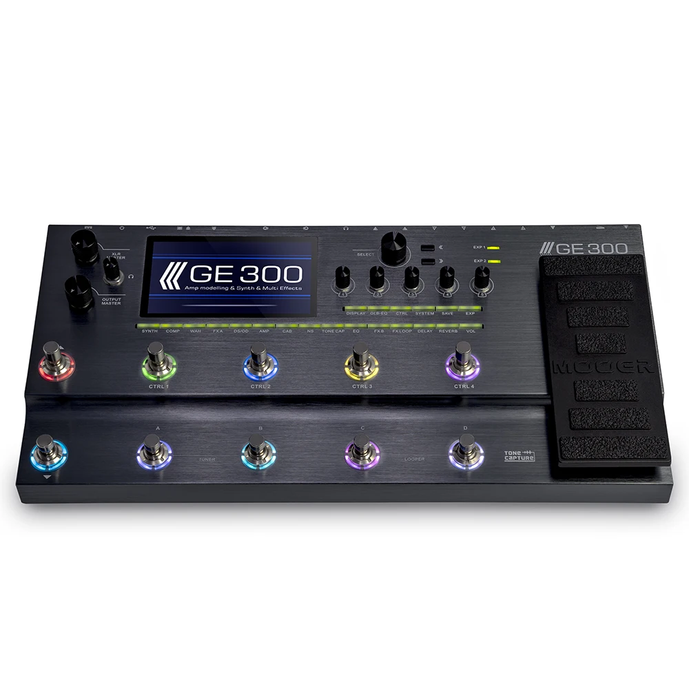 MOOER GE300 Gitaar multi-effectprocessor Synth-pedaalversterker Modellering 108 voorversterkermodellen 164 effecten Loop-opname (30 minuten)