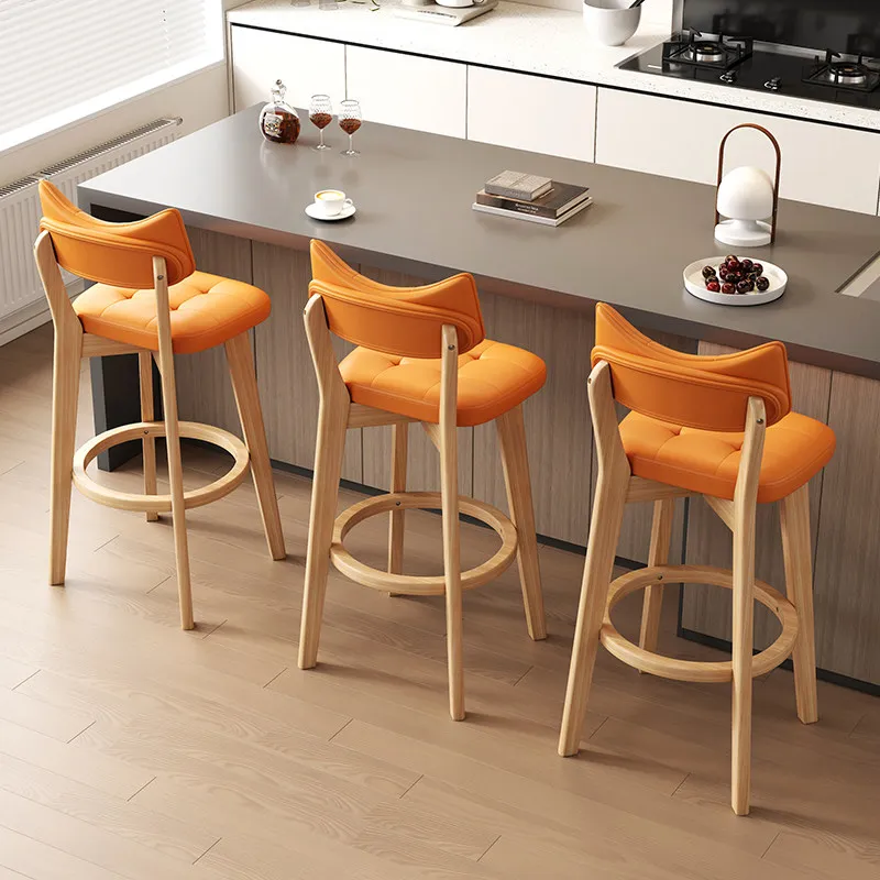Adjustable Height Swivel Bar Stool PU Leather Backrest Footrest Gas Lift Counter Kitchen Island Bar Chair Stool Bar Chair image 3
